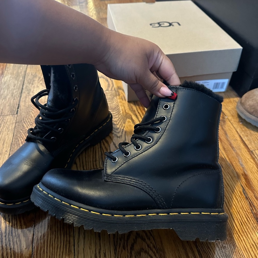 Dr. Martens boots with fur